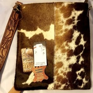 American Darling Leather with hide cross body